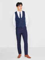 Navy check page boy suit