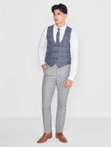 Blue checked page boy suit