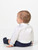 Baby boys ivory and navy romper - Dominic