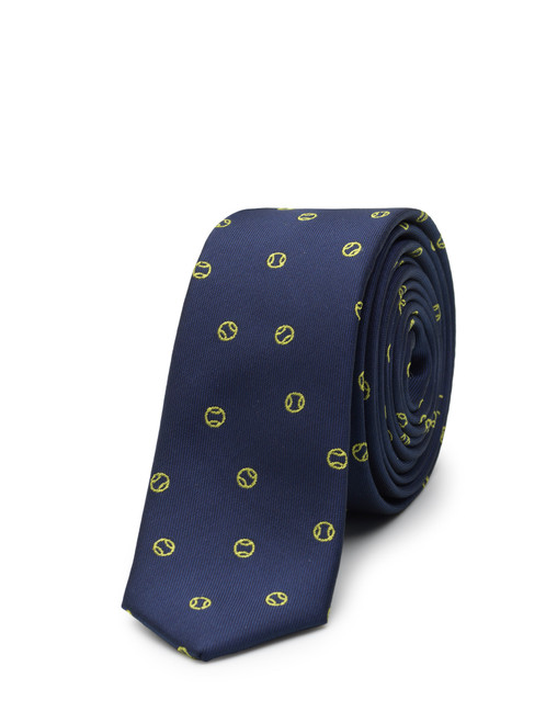 Boys Wimbledon strawberry print tie navy