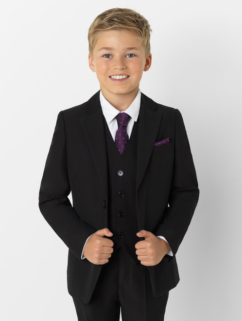 boys black communion suit