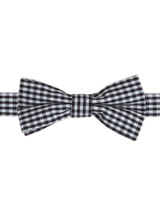 Boys black banded bow tie and hanky set - Gingham
