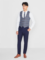 Navy and blue checked prom suit
