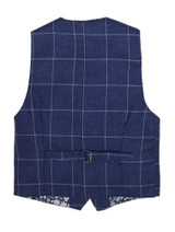 navy check waistcoat suit