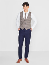 Boys brown checked wedding suit