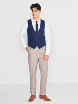 Beige and navy page boy outfit