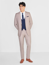 Boys beige and navy prom suit