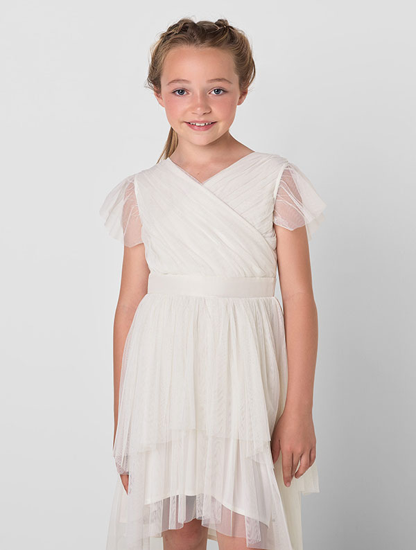 Girls sustainable ivory dress - Annabel
