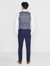 Blue and navy checked page boy suit