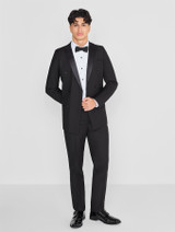 Boys black double-breasted wedding suit