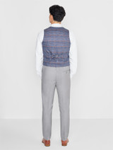 Grey and blue checked page boy suit