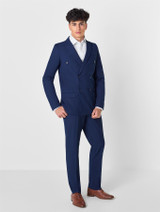 Double breasted boys blue suit