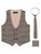 Boys brown checked waistcoat