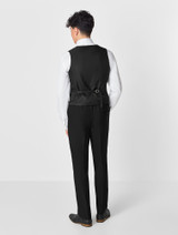 Midnight black suit with double breasted waistcoat