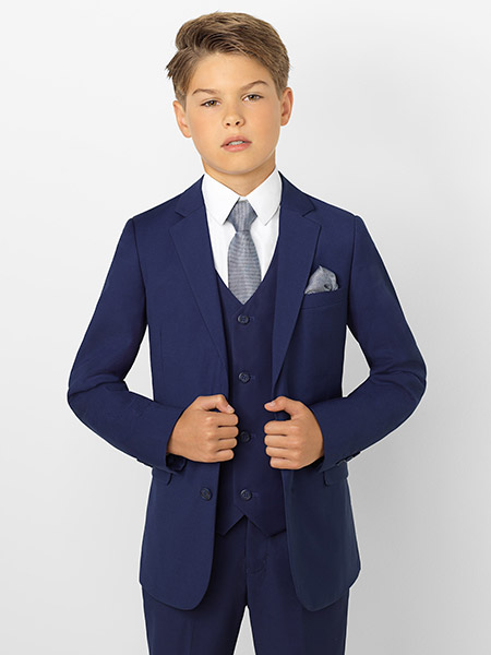 Shop Monaco blue boys suit at Roco