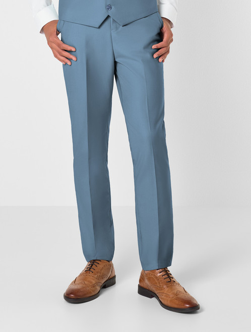 boys steel blue suit trousers